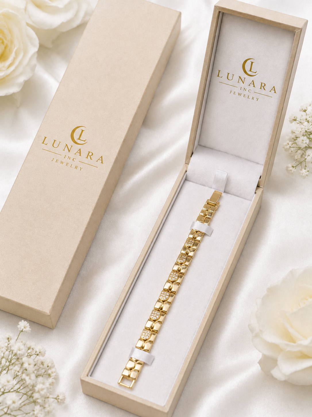 Geometric Sparkle Gold Bracelet