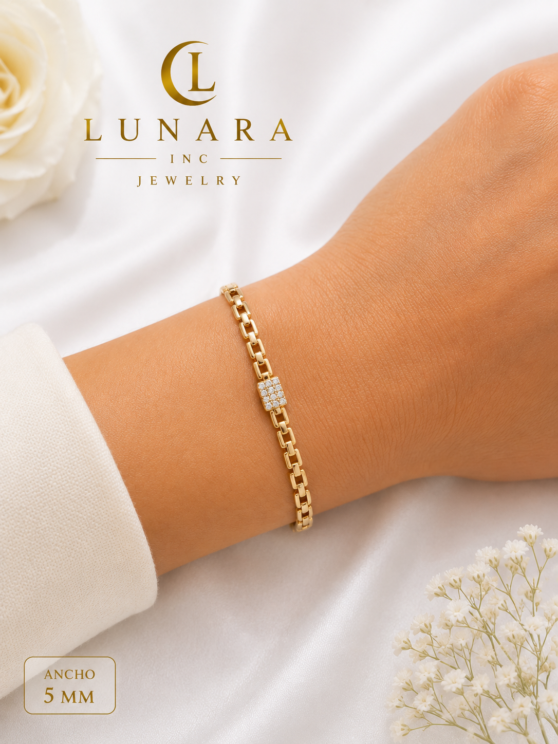 Pavé Link Gold Bracelet
