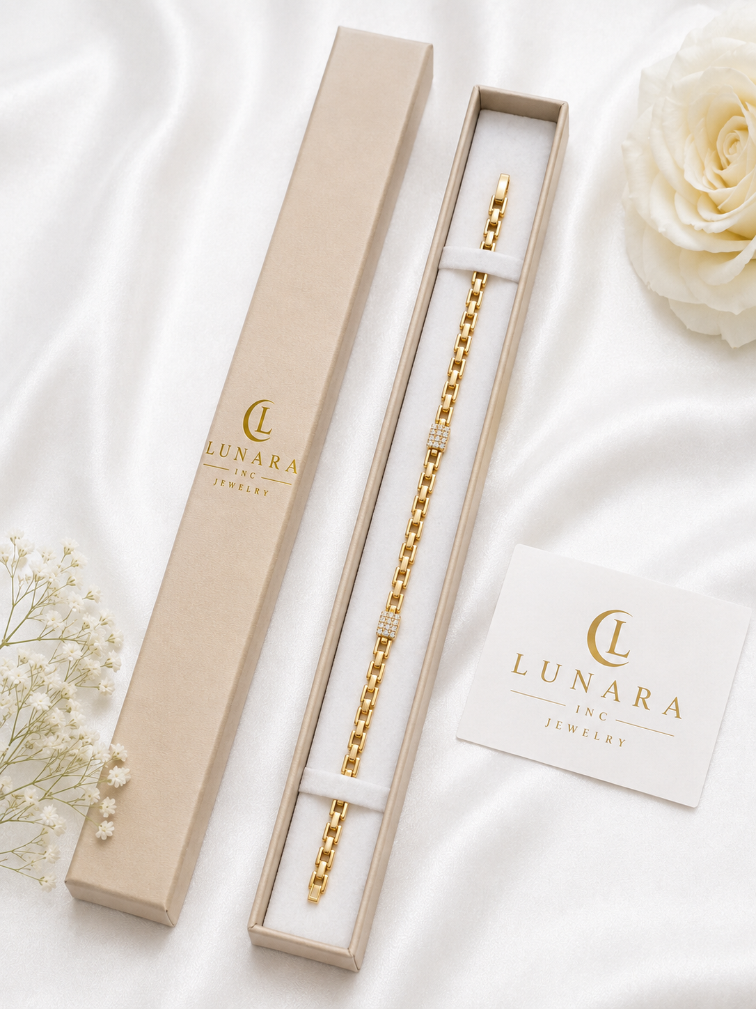 Pavé Link Gold Bracelet