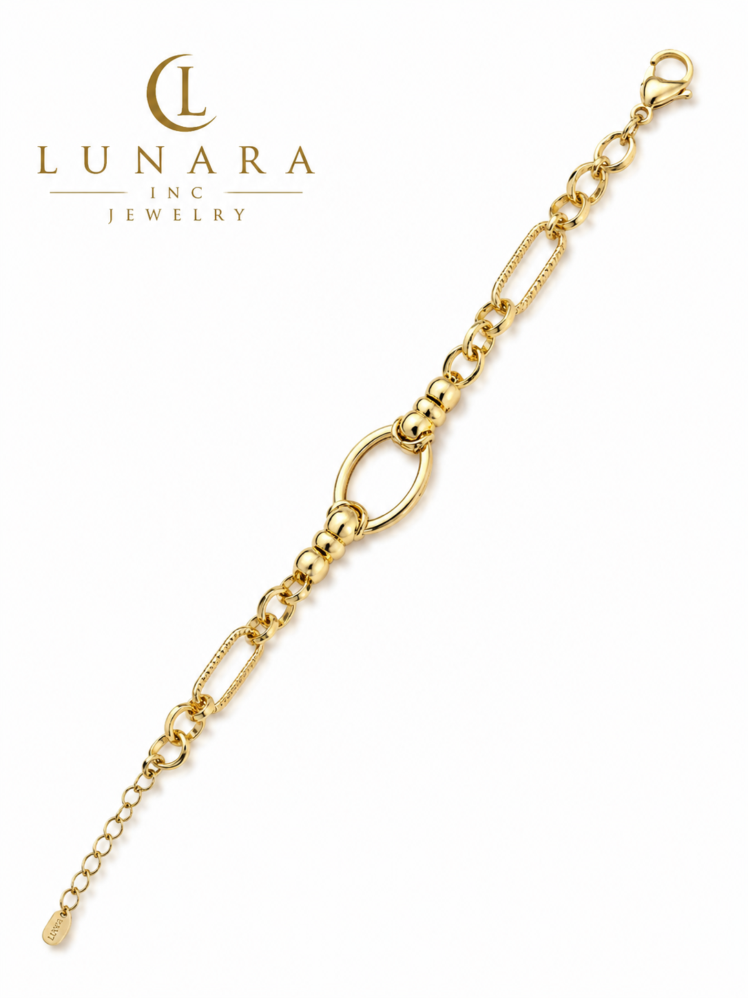 Elegant Oval Link Gold Bracelet