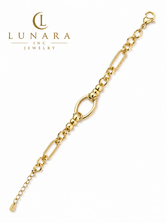 Elegant Oval Link Gold Bracelet