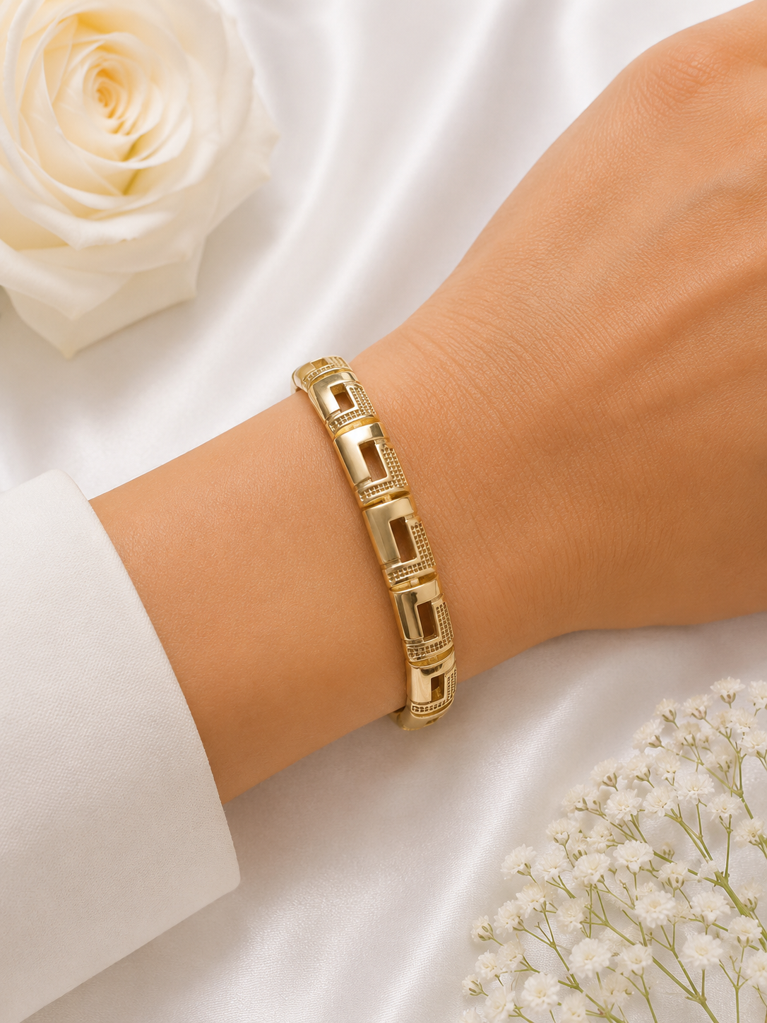 Greek Key Gold Bracelet