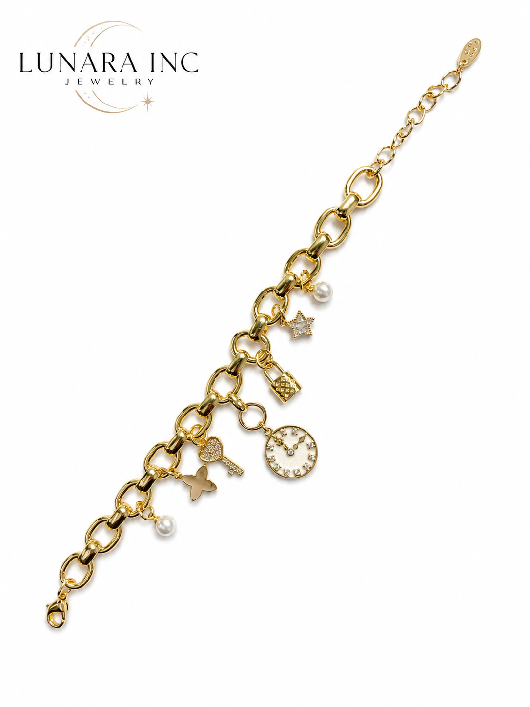 Golden Charm Story Bracelet
