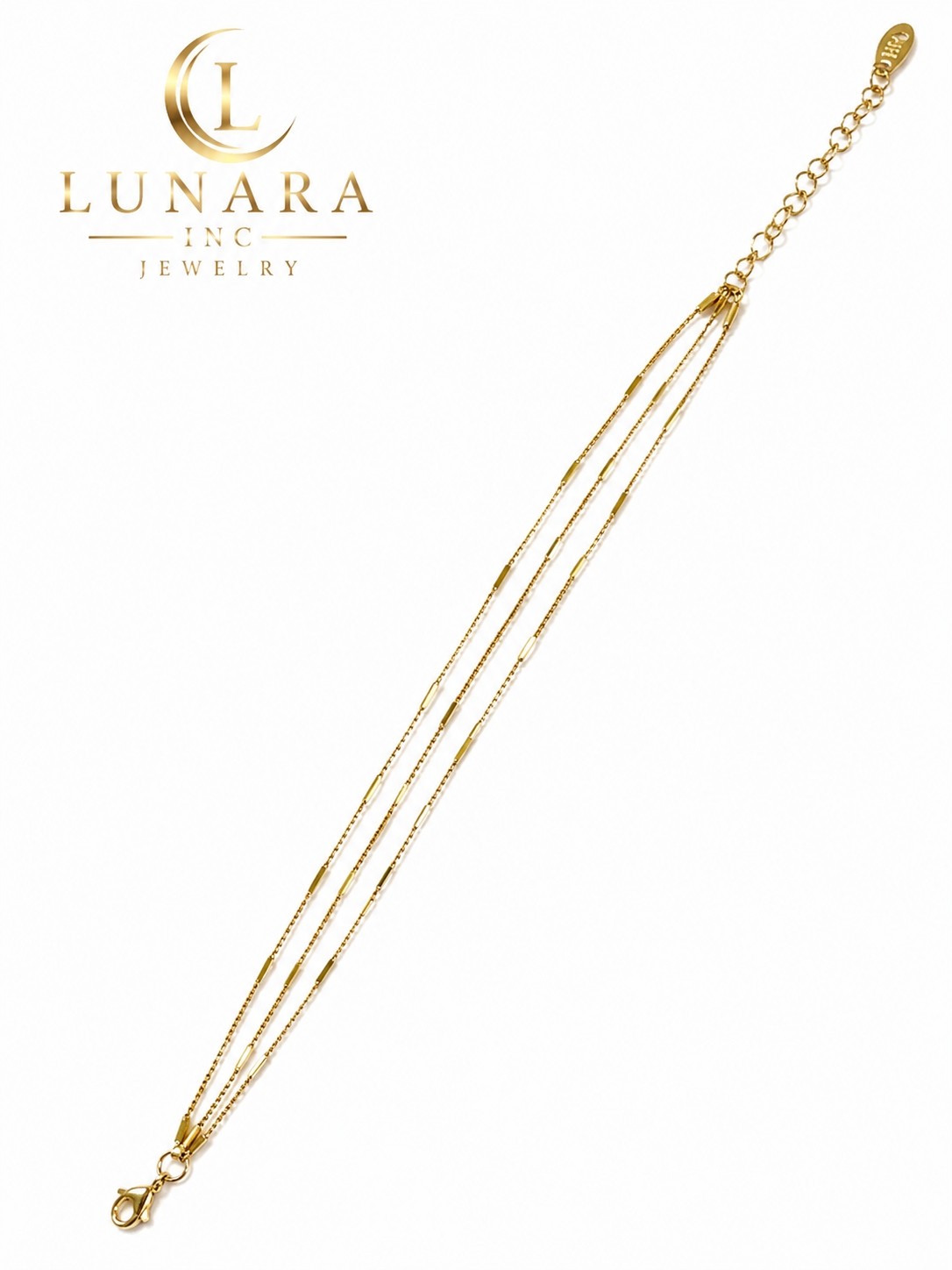 Triple Layer Bar Chain Bracelet