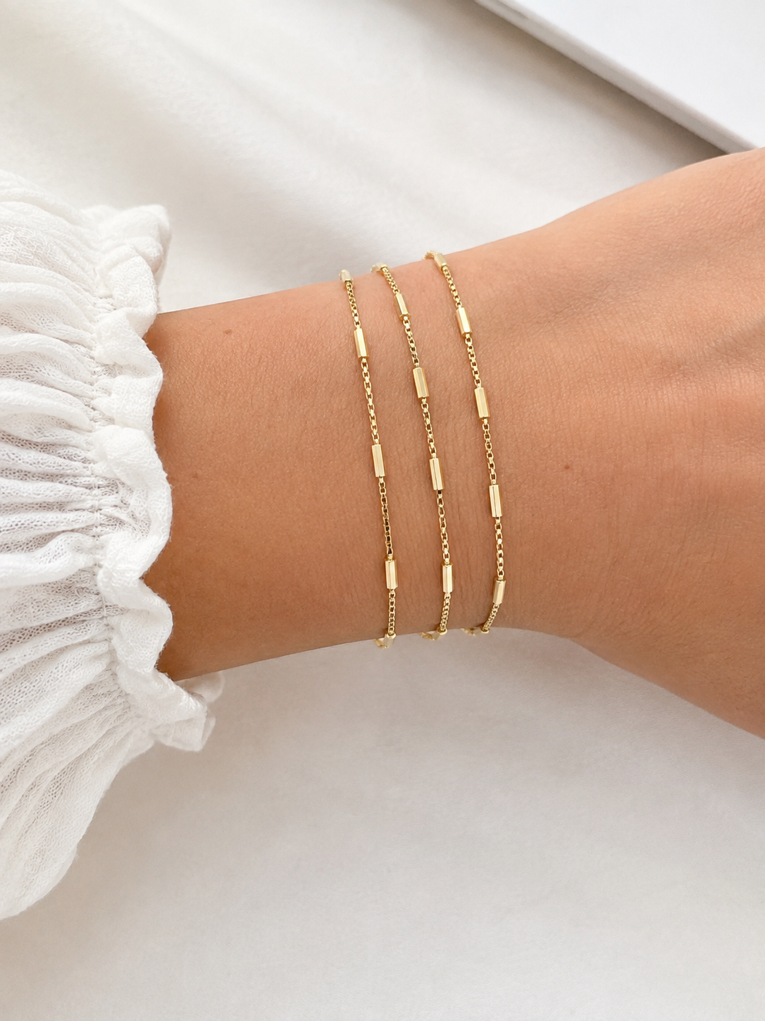 Triple Layer Bar Chain Bracelet