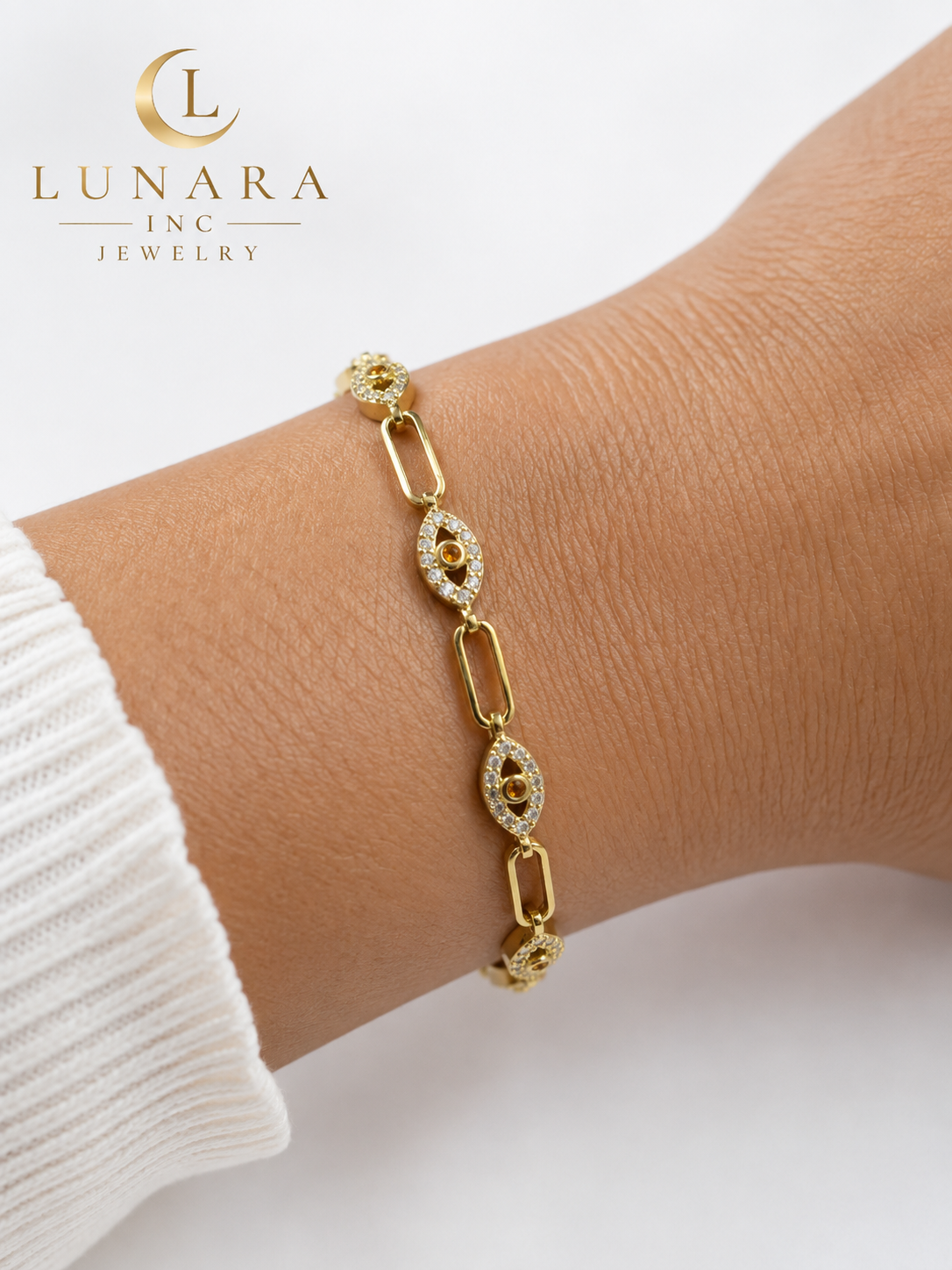 Multicolor Evil Eye Link Bracelet