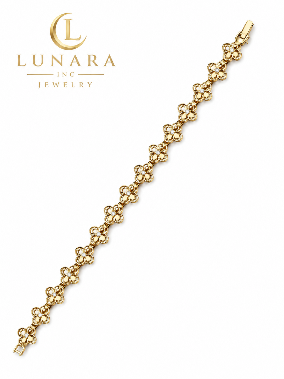 Golden Clover Link Bracelet