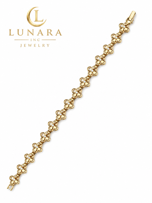 Golden Clover Link Bracelet