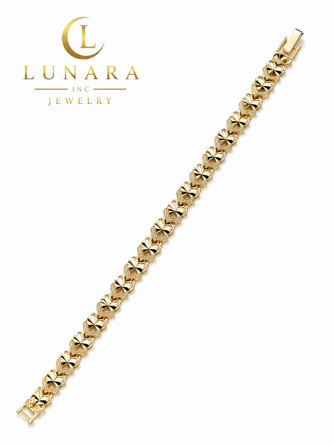 Golden Heart Link Bracelet