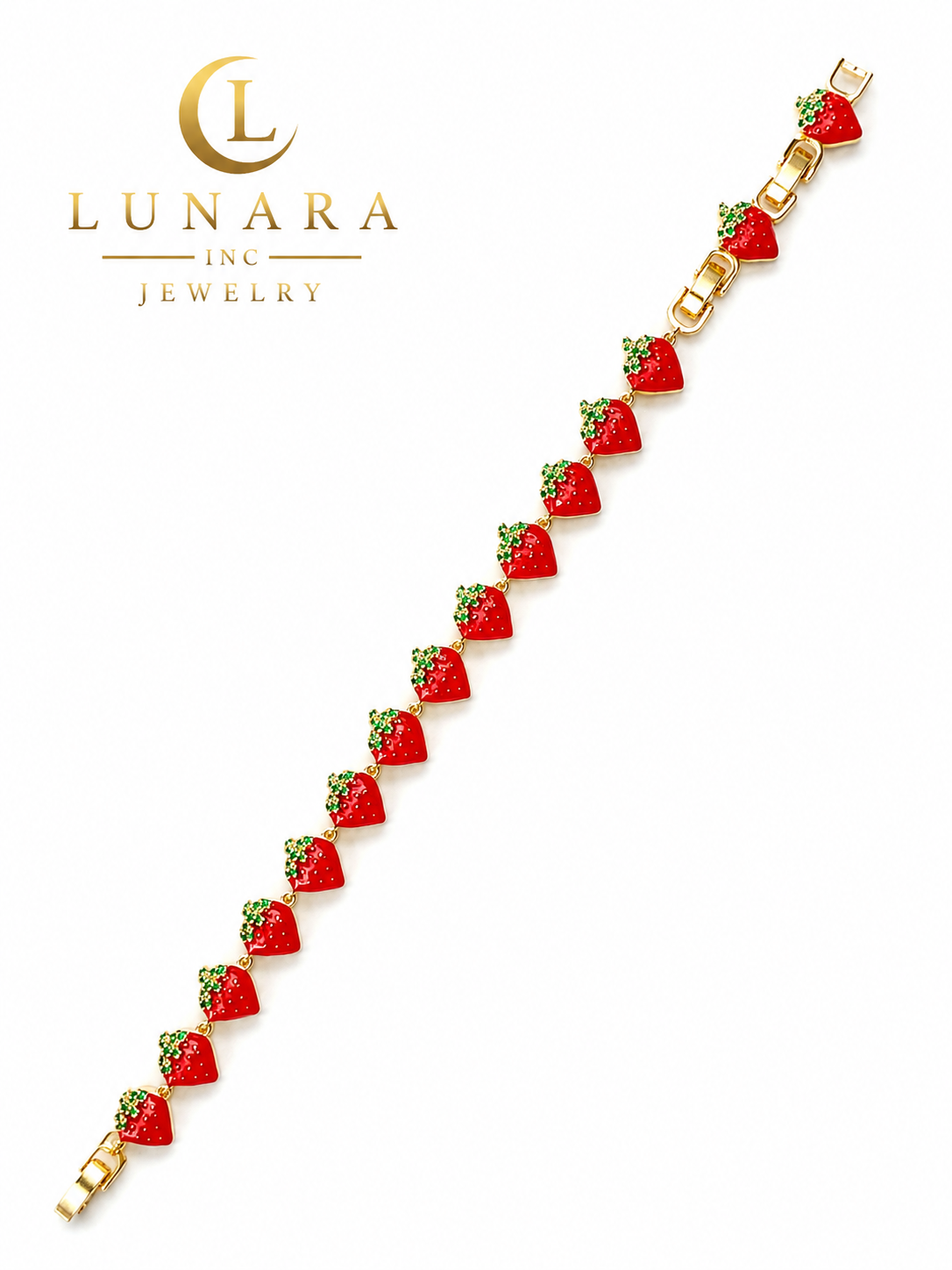 Sweet Strawberry Charm Bracelet