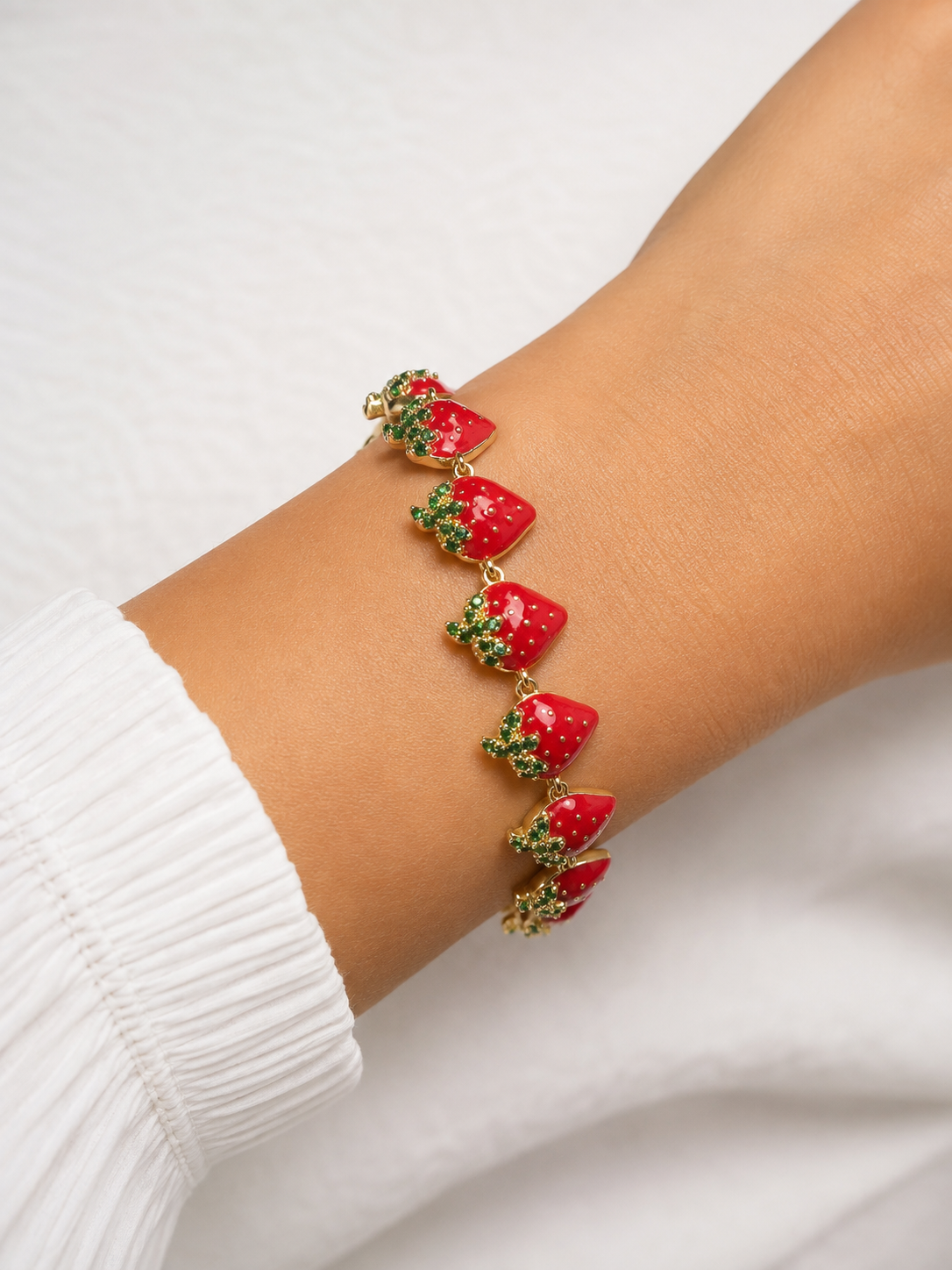 Sweet Strawberry Charm Bracelet