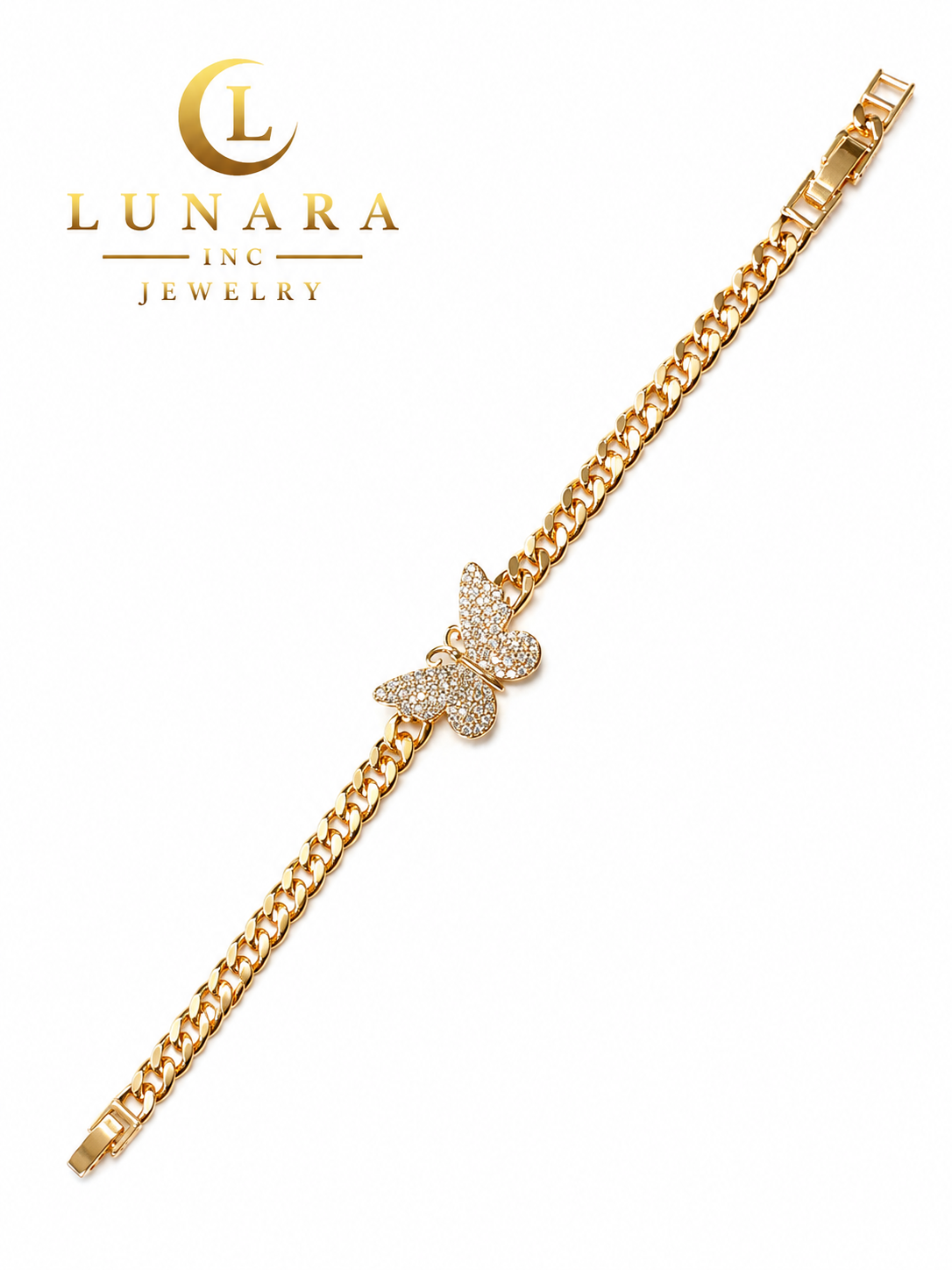 Butterfly Cuban Link Bracelet