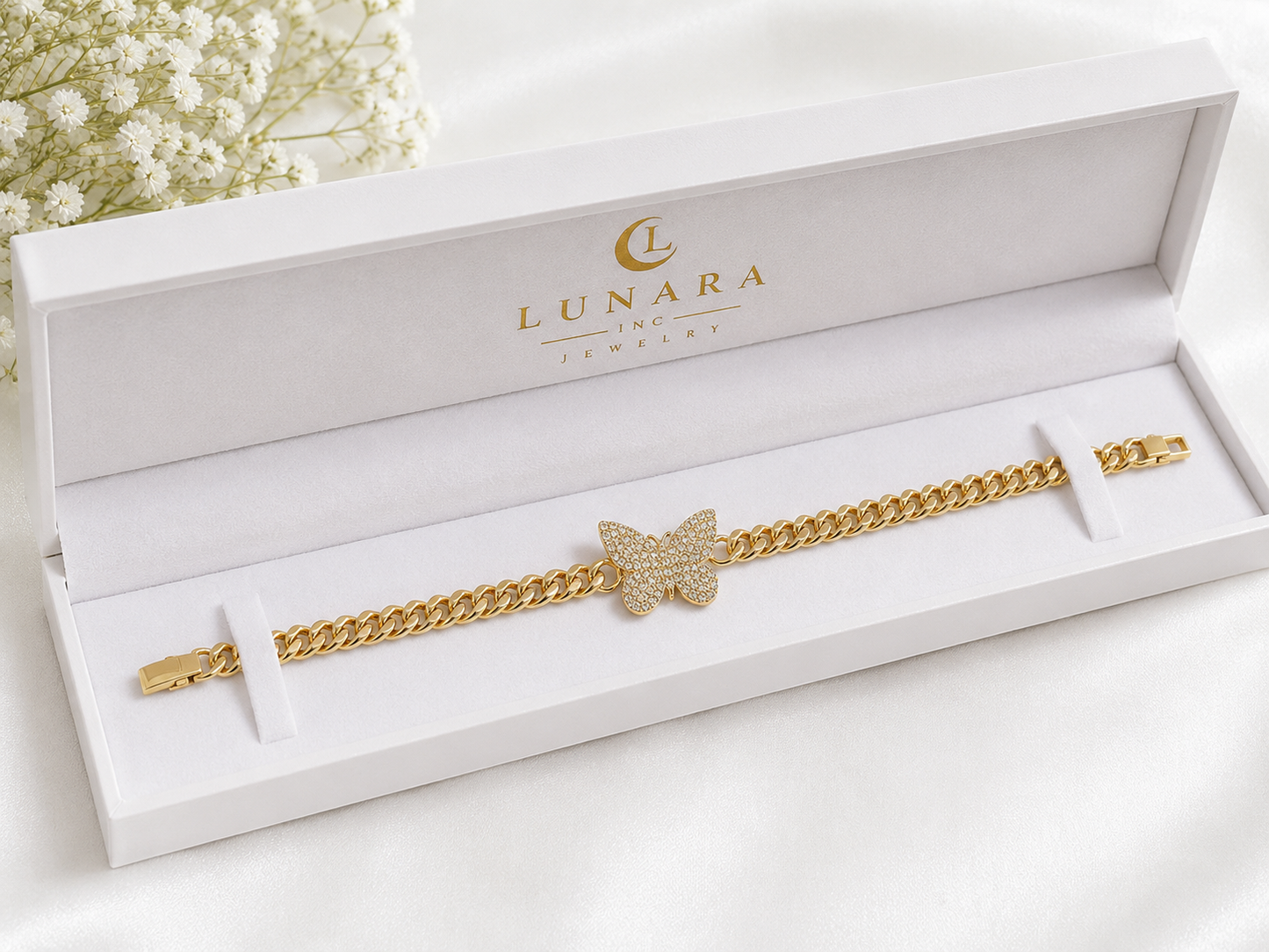 Butterfly Cuban Link Bracelet