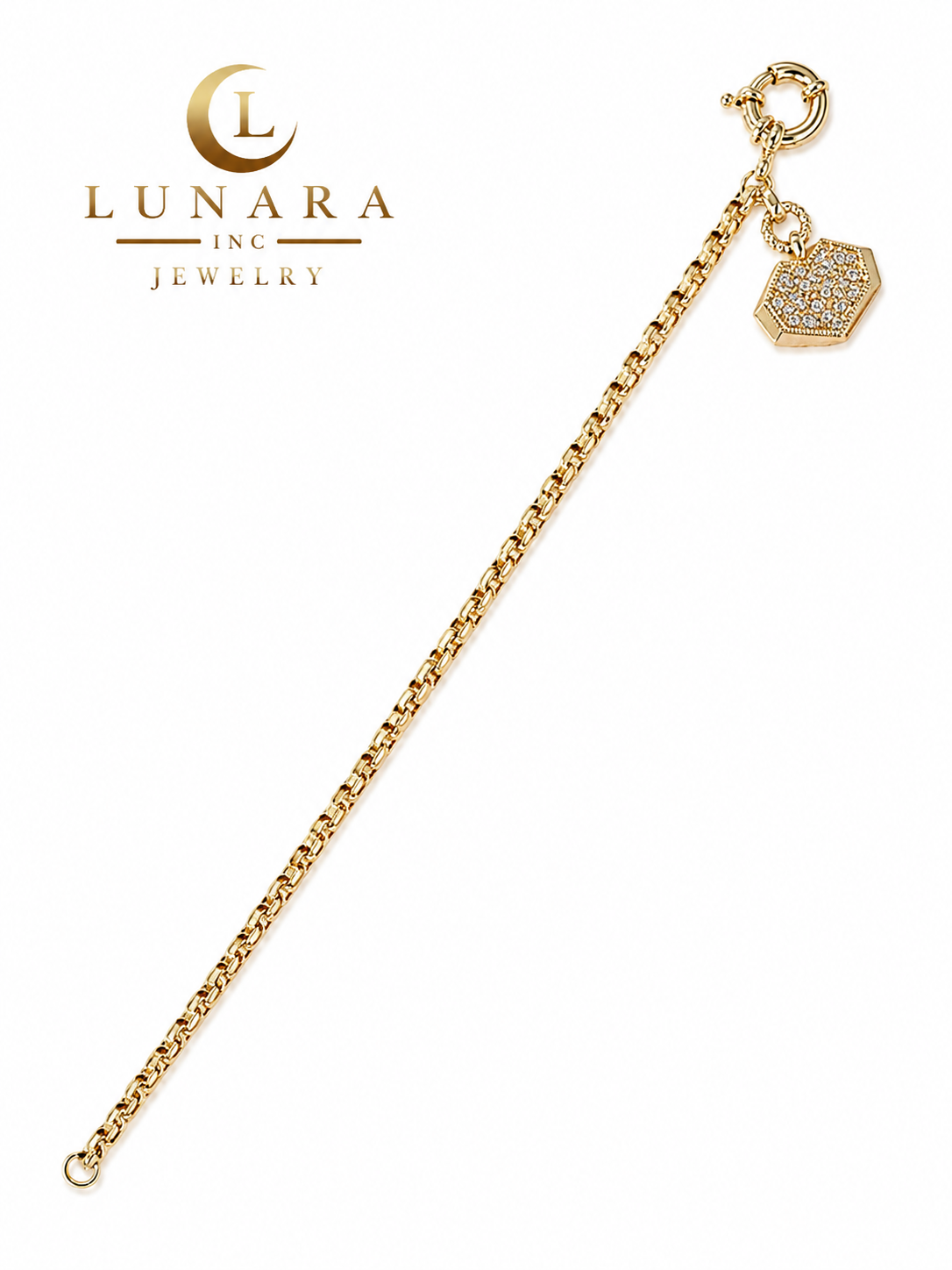 Heart Crystal Charm Bracelet