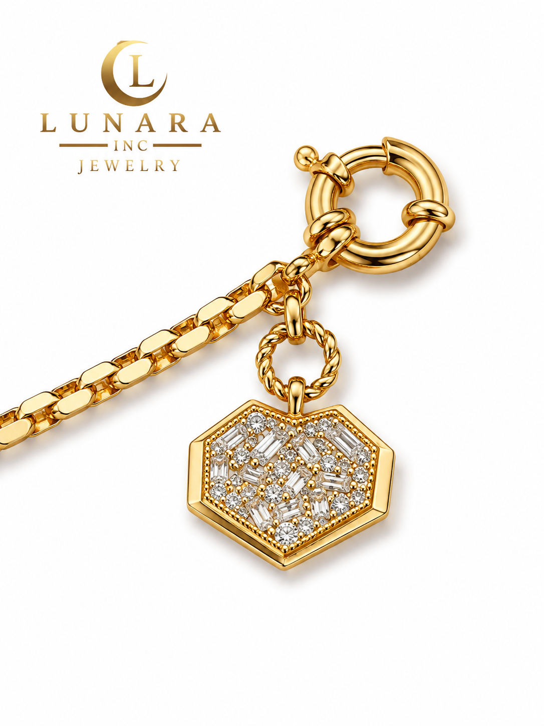 Heart Crystal Charm Bracelet