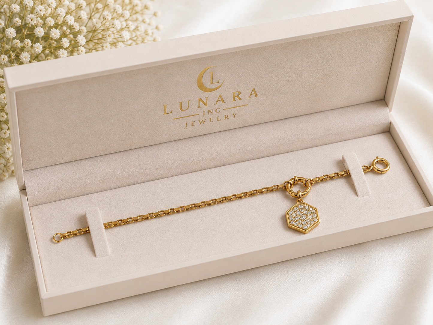 Heart Crystal Charm Bracelet