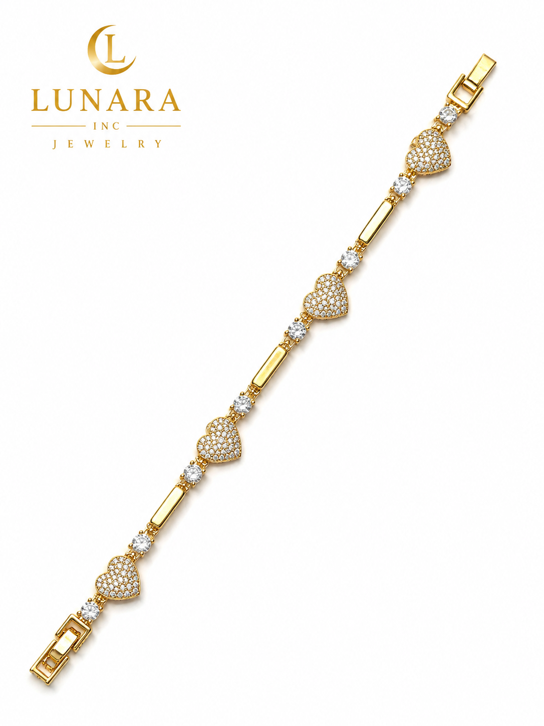 Pavé Heart Tennis Bracelet