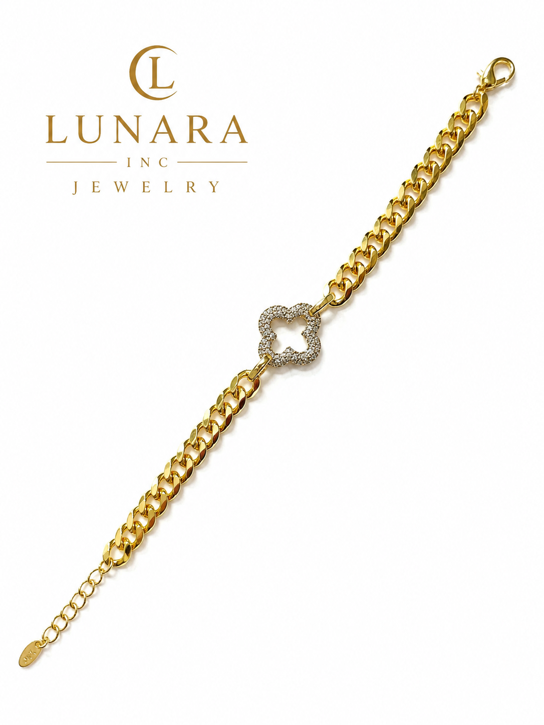 Celeste Pavé Clover Bracelet