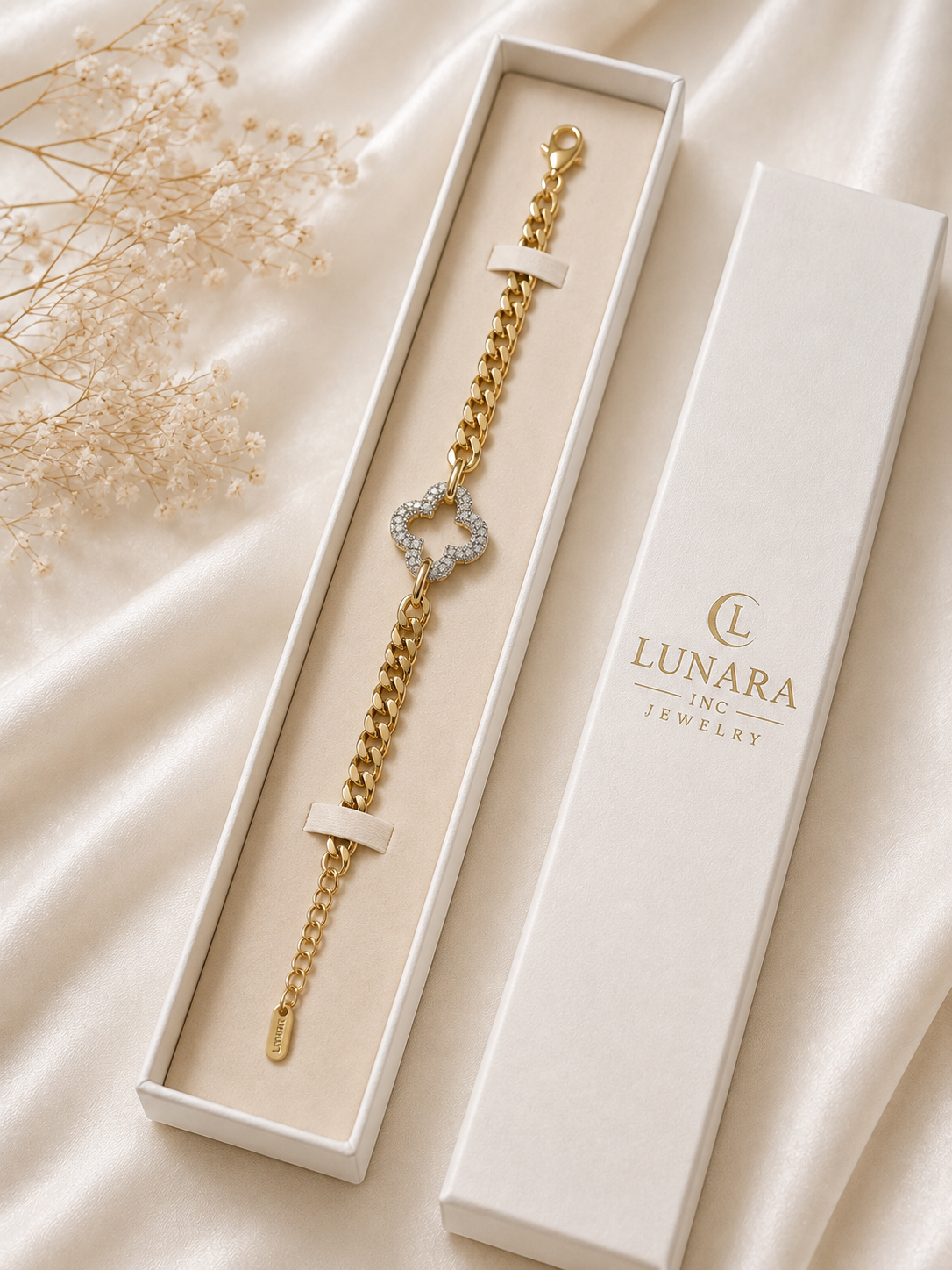 Celeste Pavé Clover Bracelet