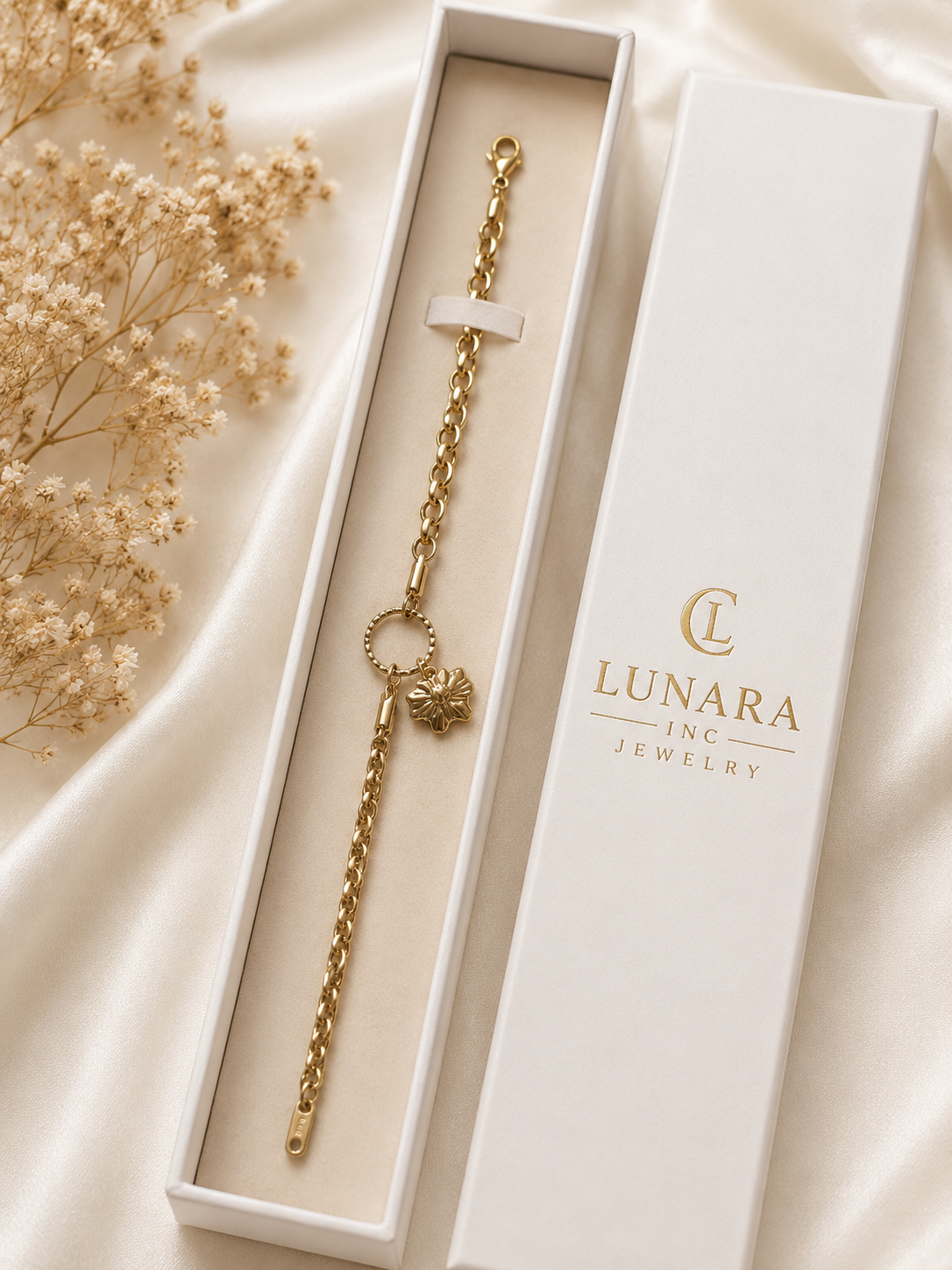 Golden Blossom Charm Bracelet