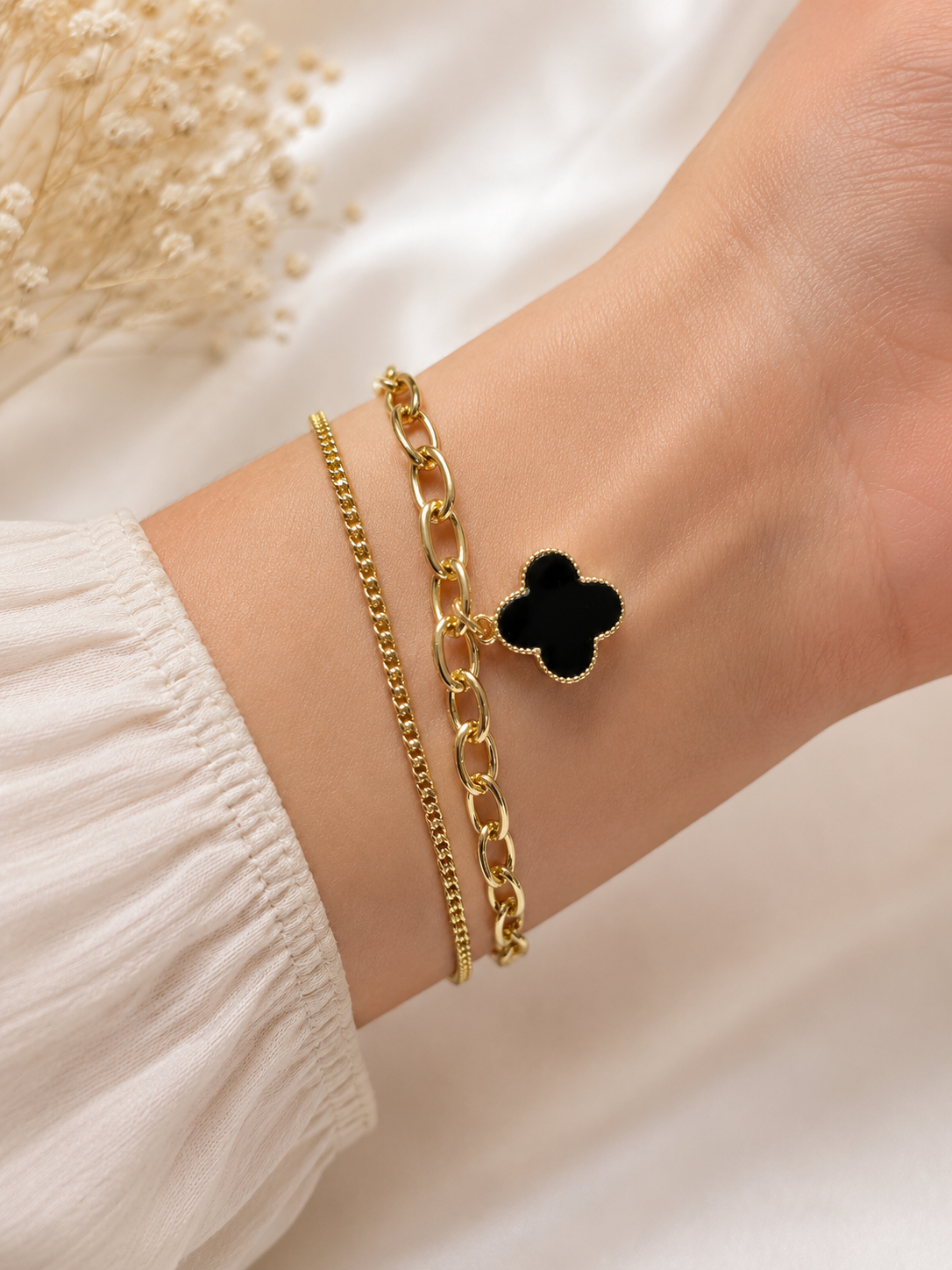Midnight Charm Layered Bracelet