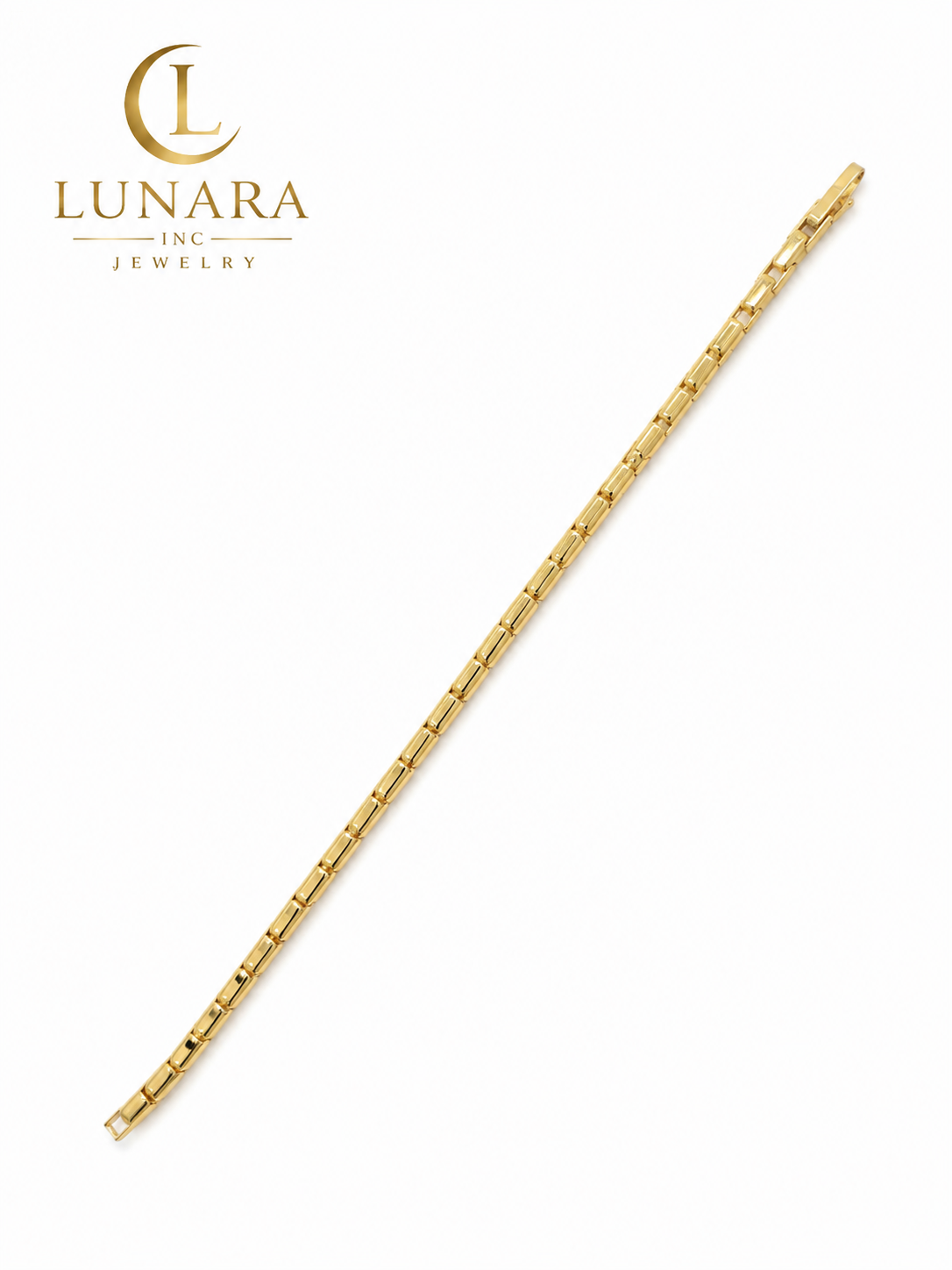 Lunara Gold Barrel Link Bracelet
