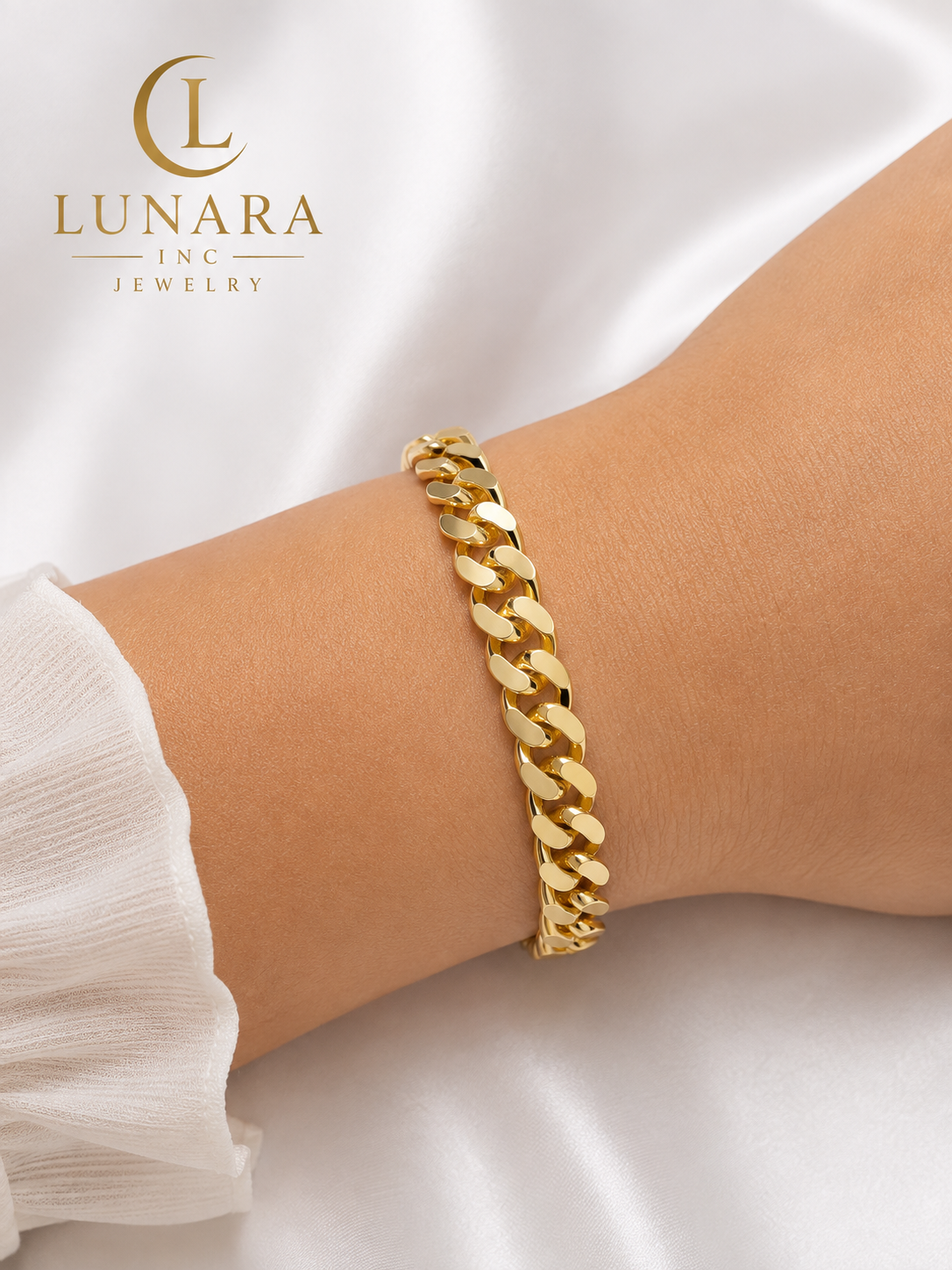 Lunara Classic Cuban Link Gold Bracelet