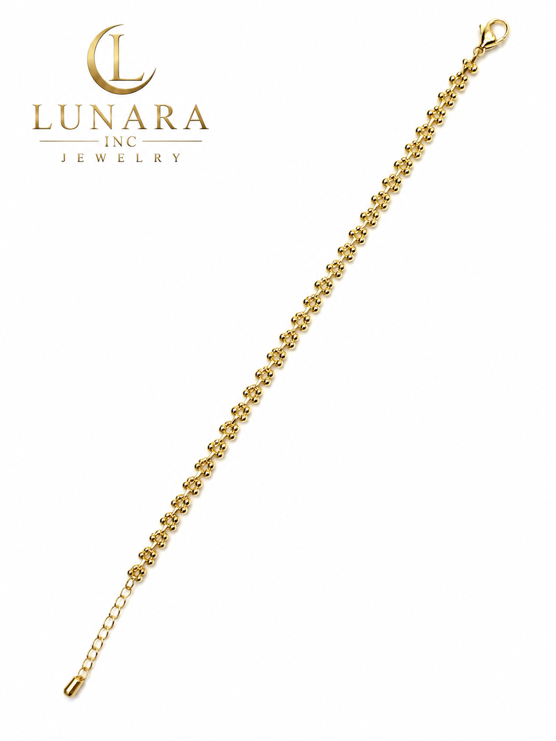 Golden Floral Bead Bracelet