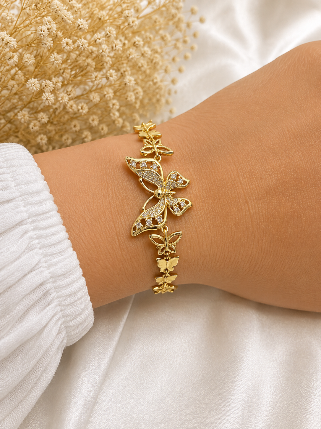 Golden Butterfly Garden Bracelet