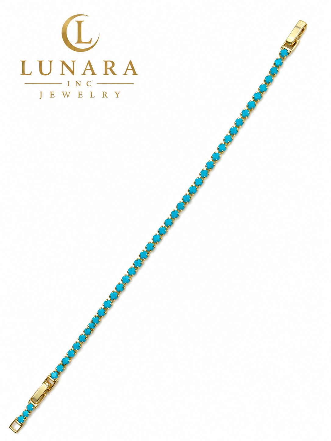 Turquoise Gold Tennis Bracelet