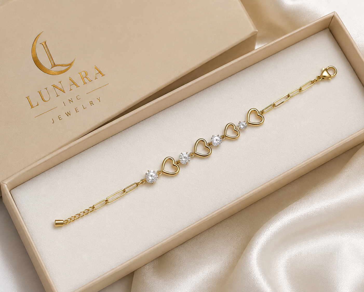 Heart Sparkle Gold Bracelet