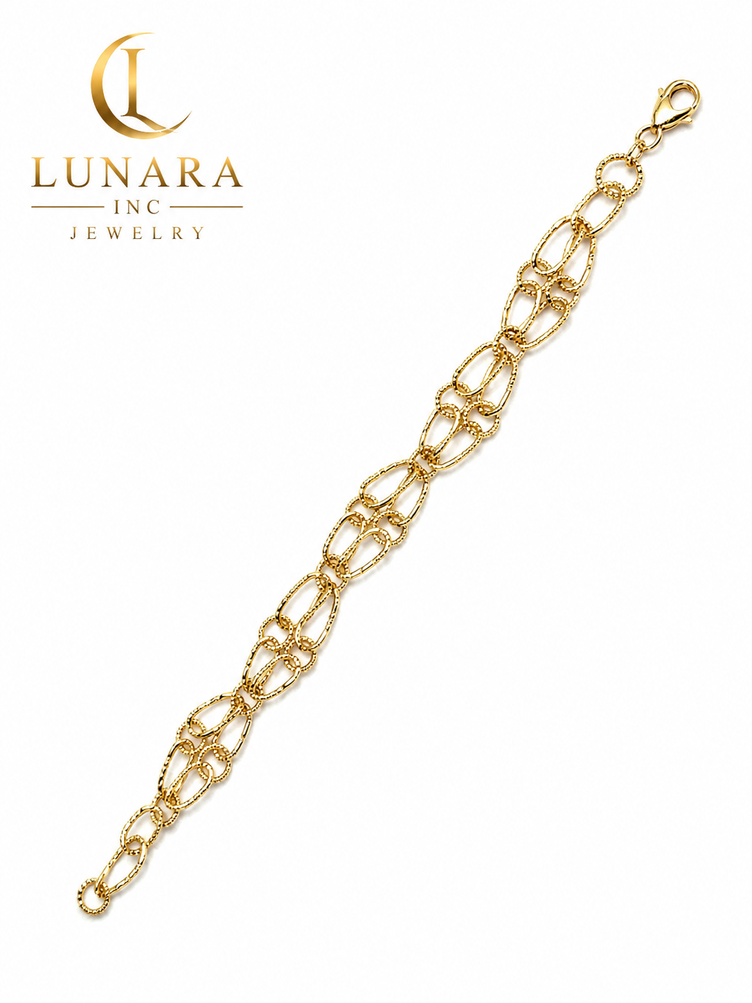 Textured Infinity Link Gold Bracelet ✨