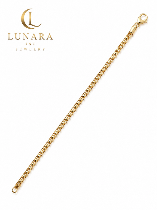Classic Rolo Link Gold Bracelet ✨