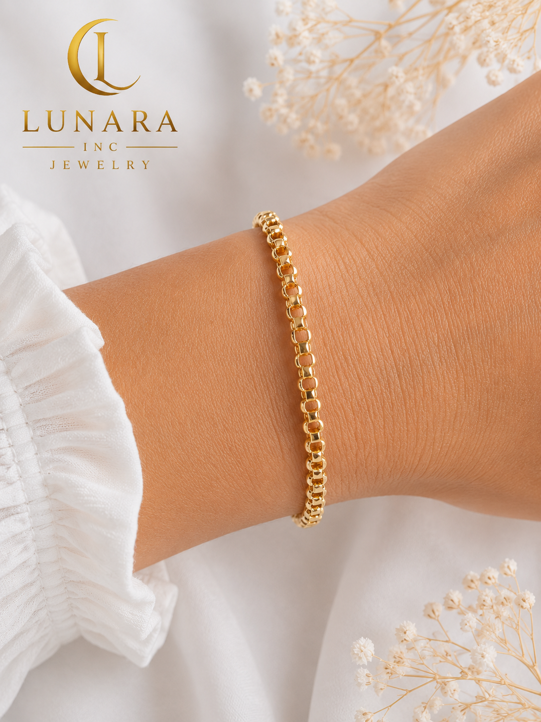 Classic Rolo Link Gold Bracelet ✨