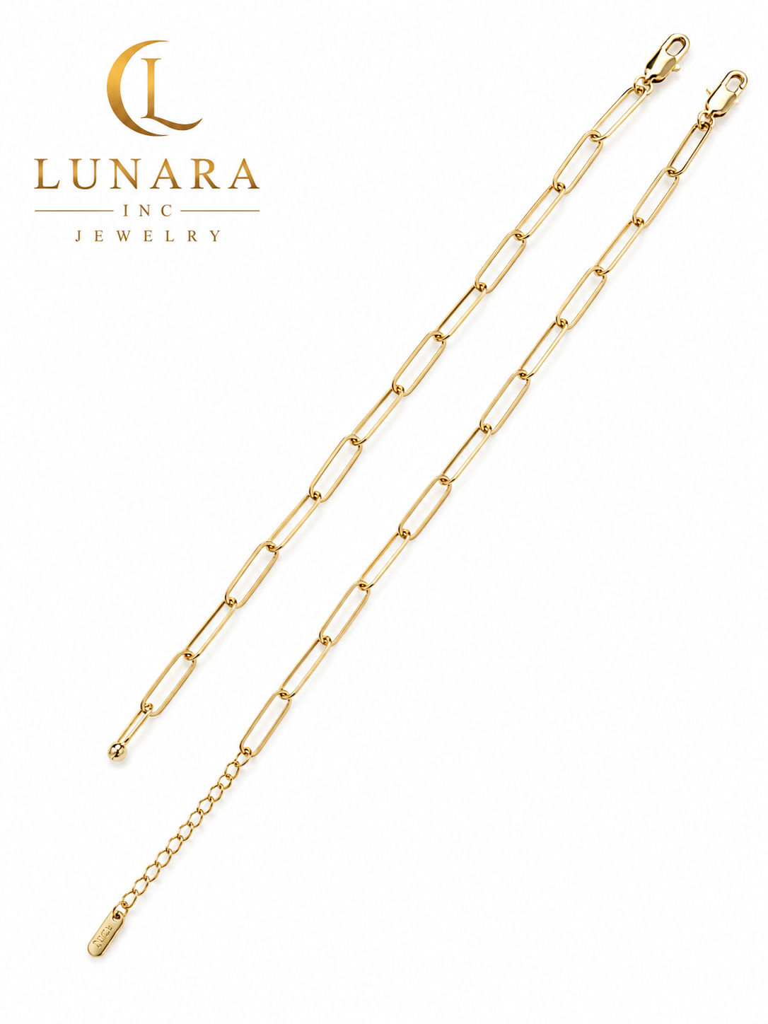 Classic Paperclip Link Gold Bracelet – 4mm & 5mm ✨