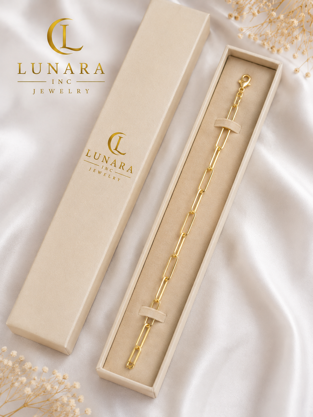 Classic Paperclip Link Gold Bracelet – 4mm & 5mm ✨