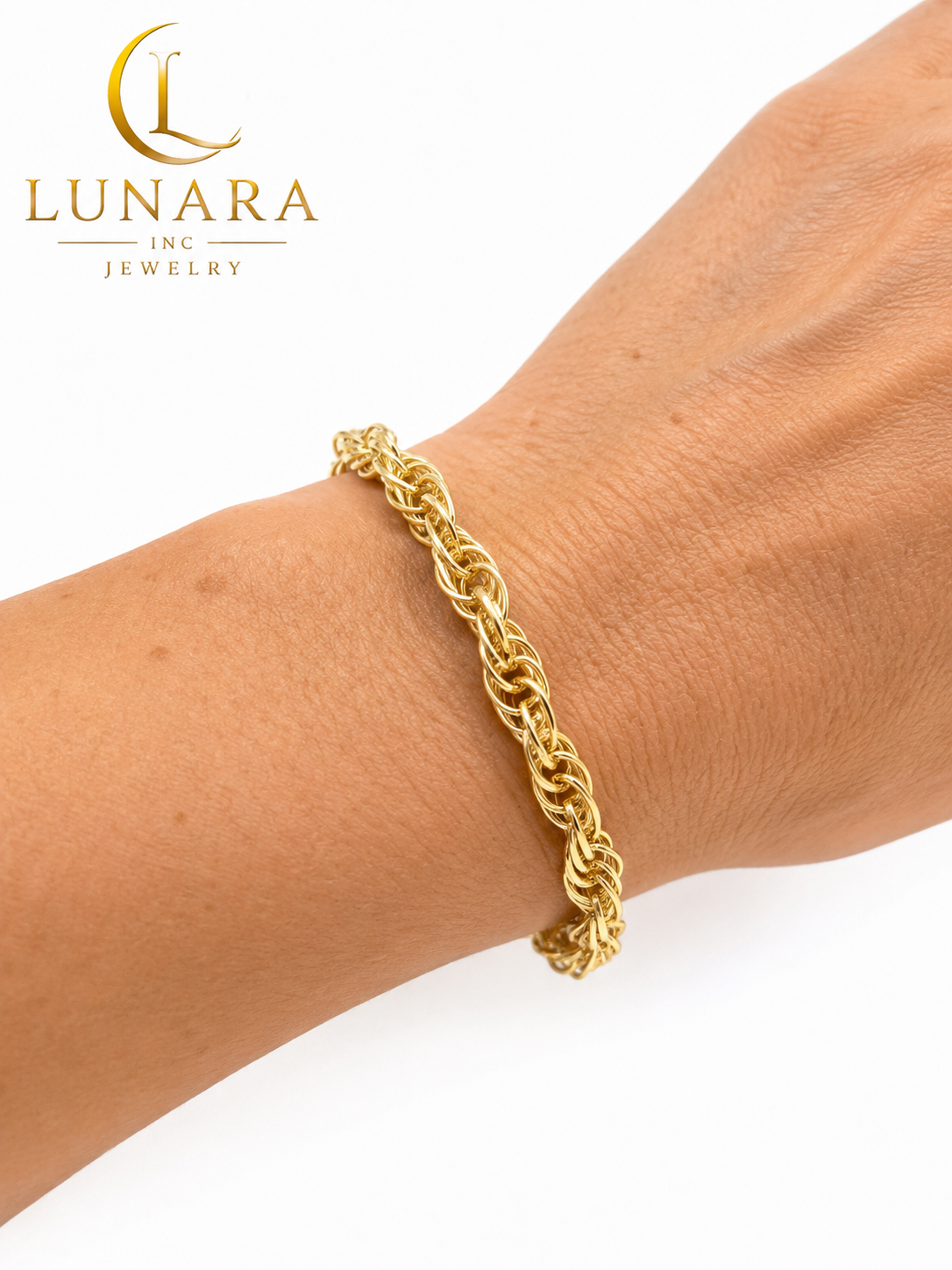 Lunara Gold Rope Bracelet – 6mm