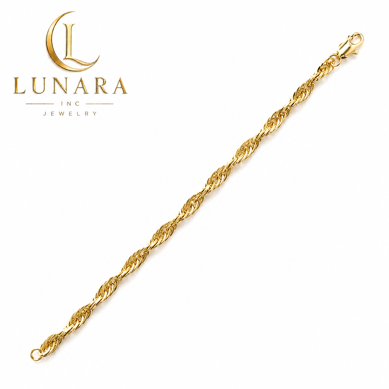 Lunara Gold Rope Bracelet – 6mm