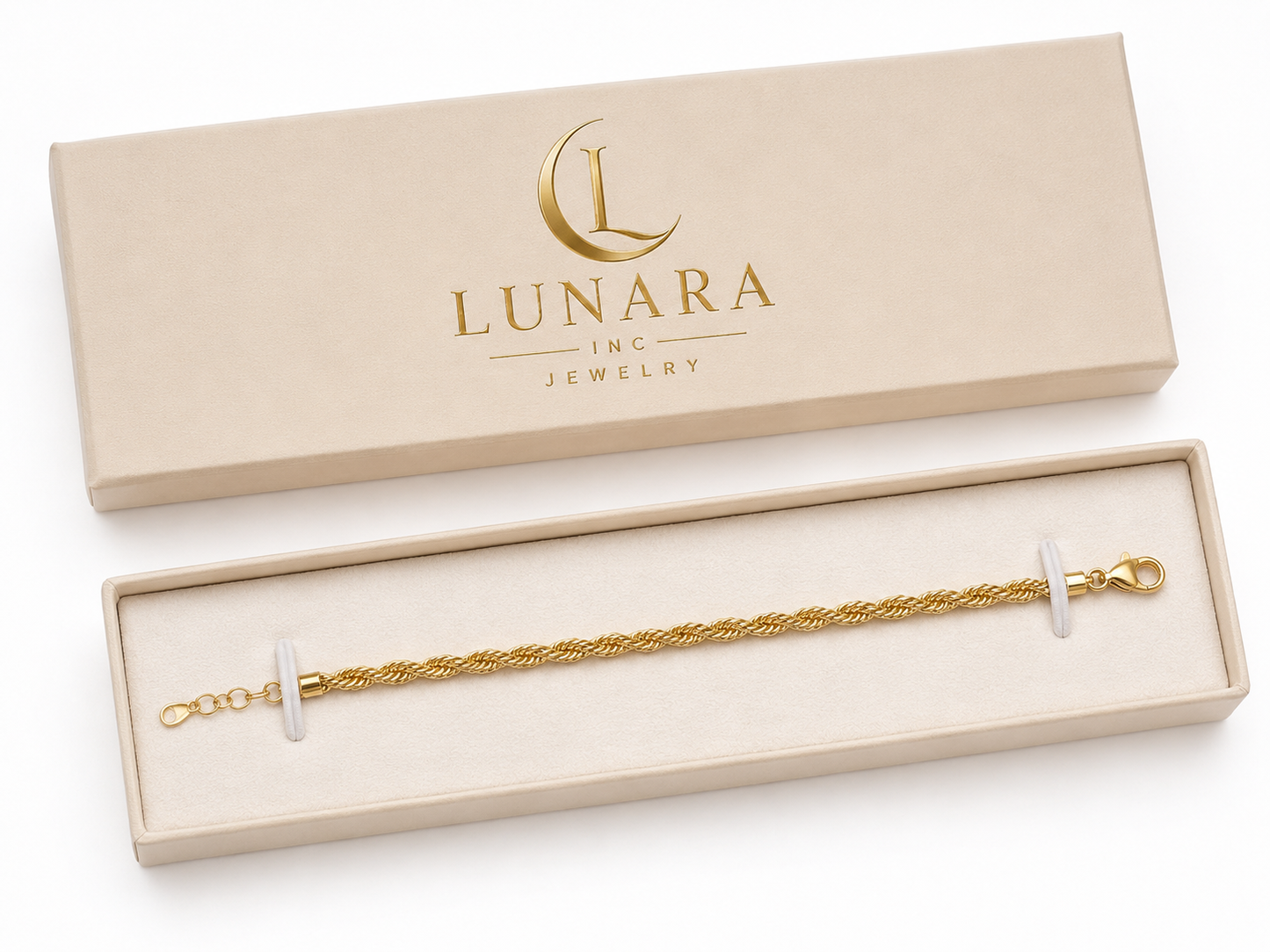 Lunara Delicate Gold Rope Bracelet – 4mm