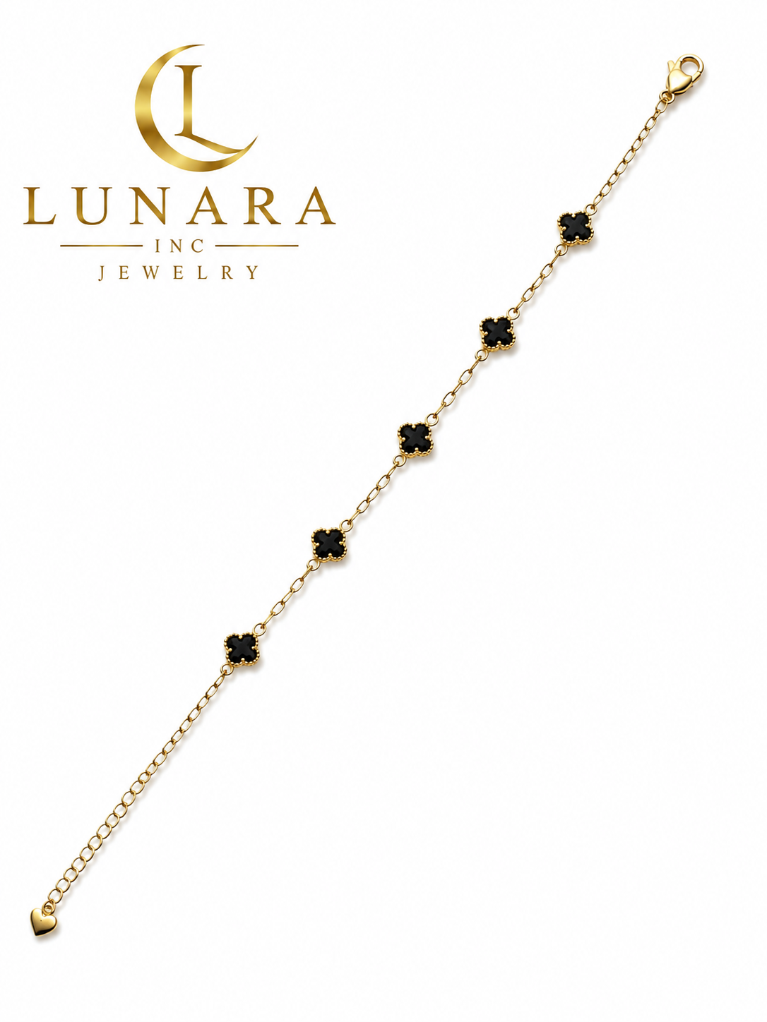 Lunara Mini Black Clover Bracelet