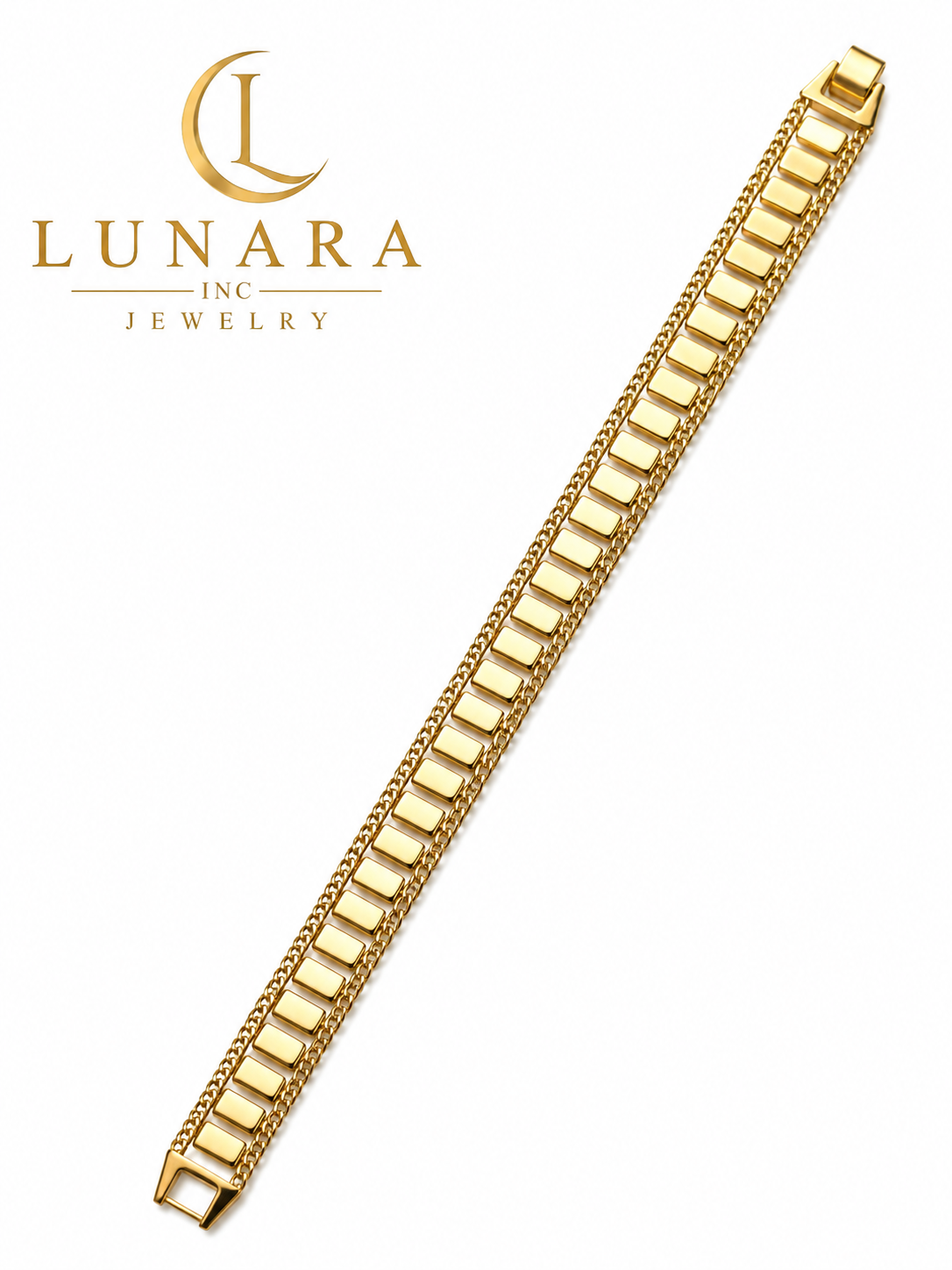 Lunara Bold Rectangular Link Bracelet