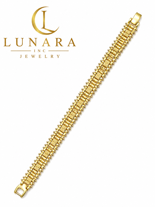 Lunara Textured Gold Statement Bracelet