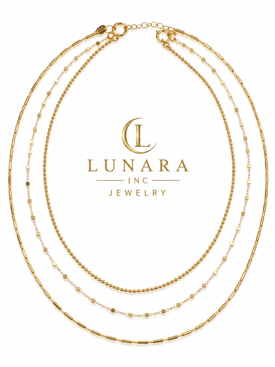 Triple Layer Gold Chain Necklace