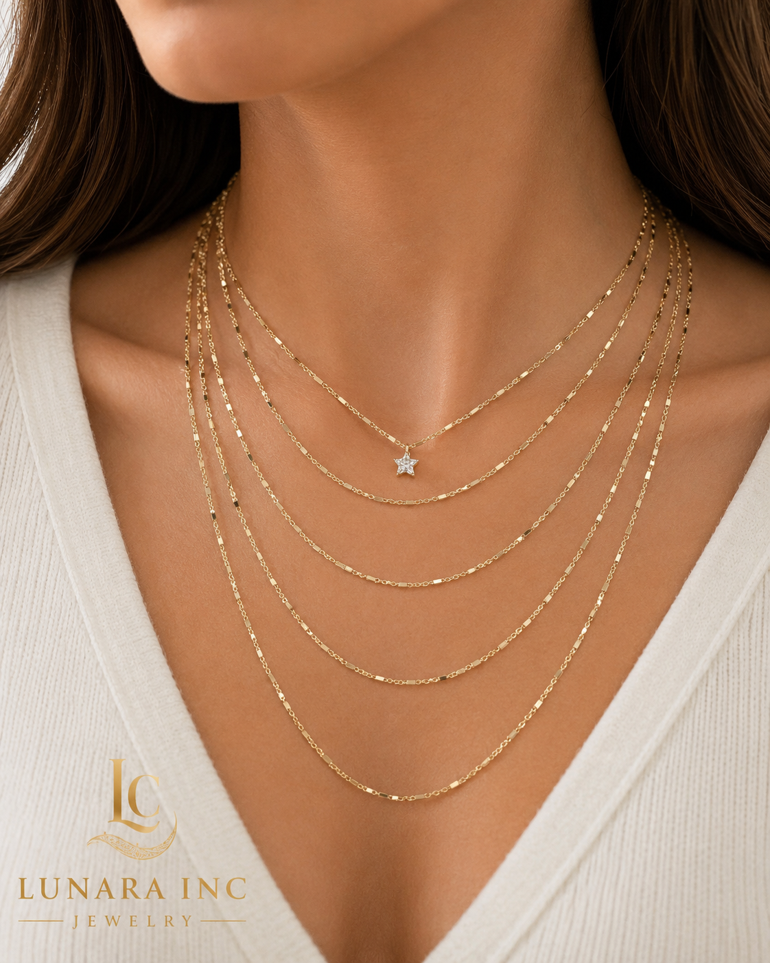 Starlight 5-Layer Gold Necklace