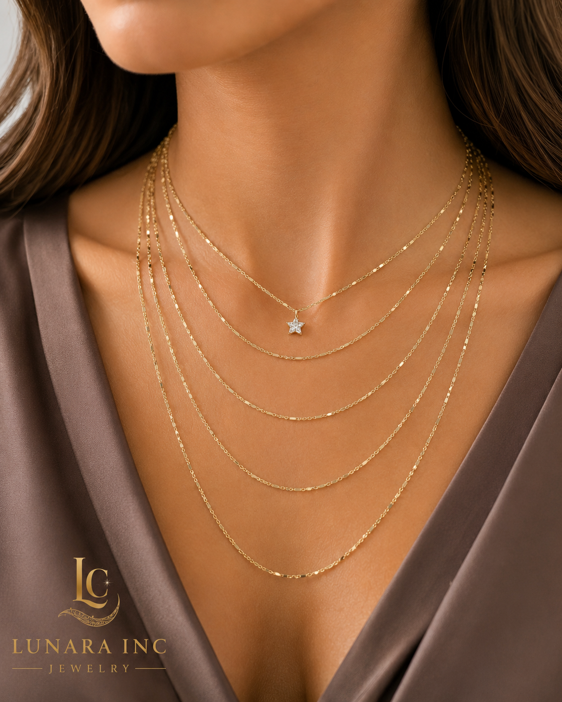 Starlight 5-Layer Gold Necklace