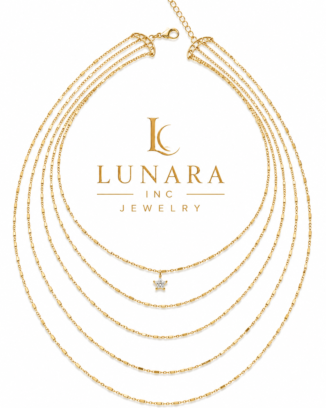 Starlight 5-Layer Gold Necklace