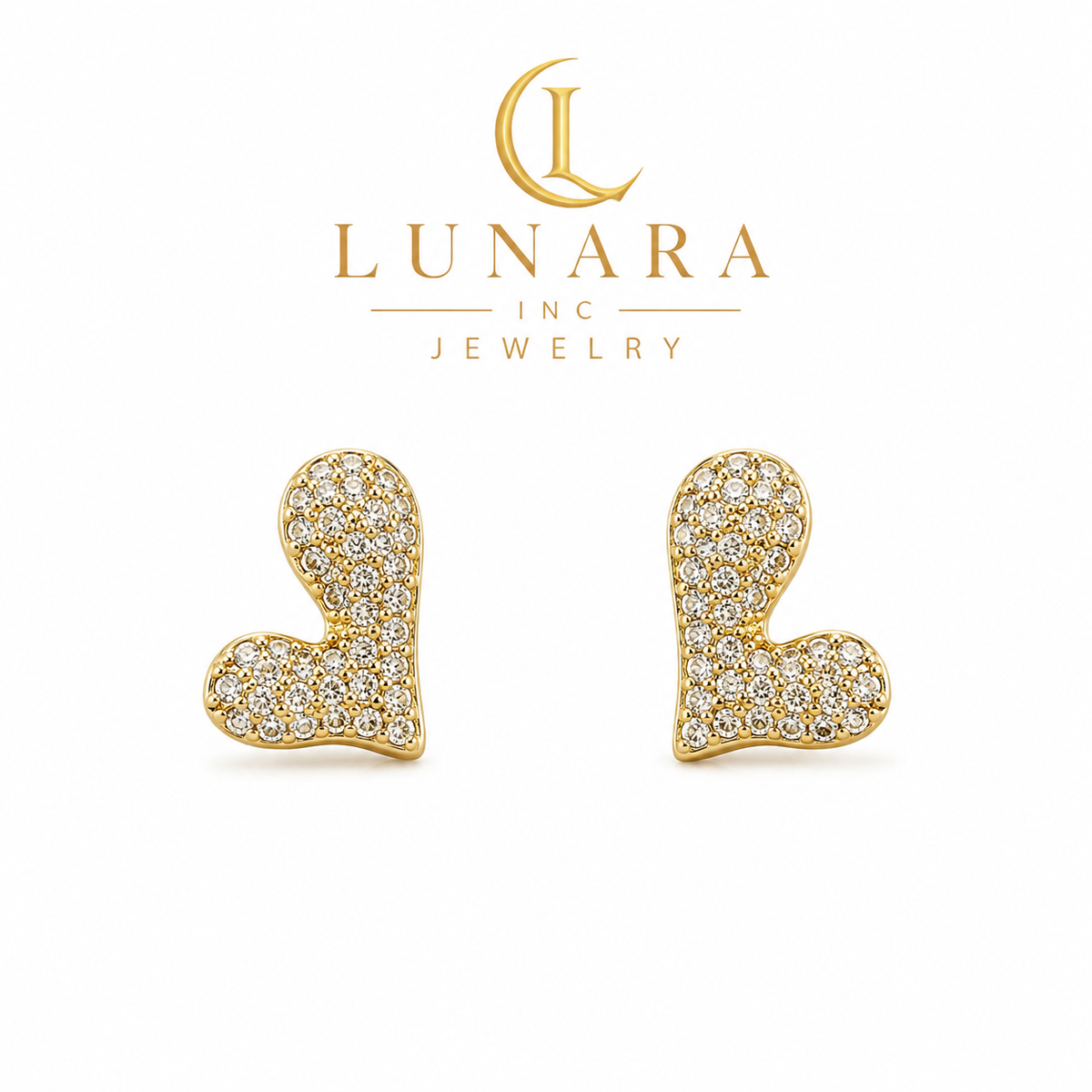 Sparkling Heart Stud Earrings 💖✨