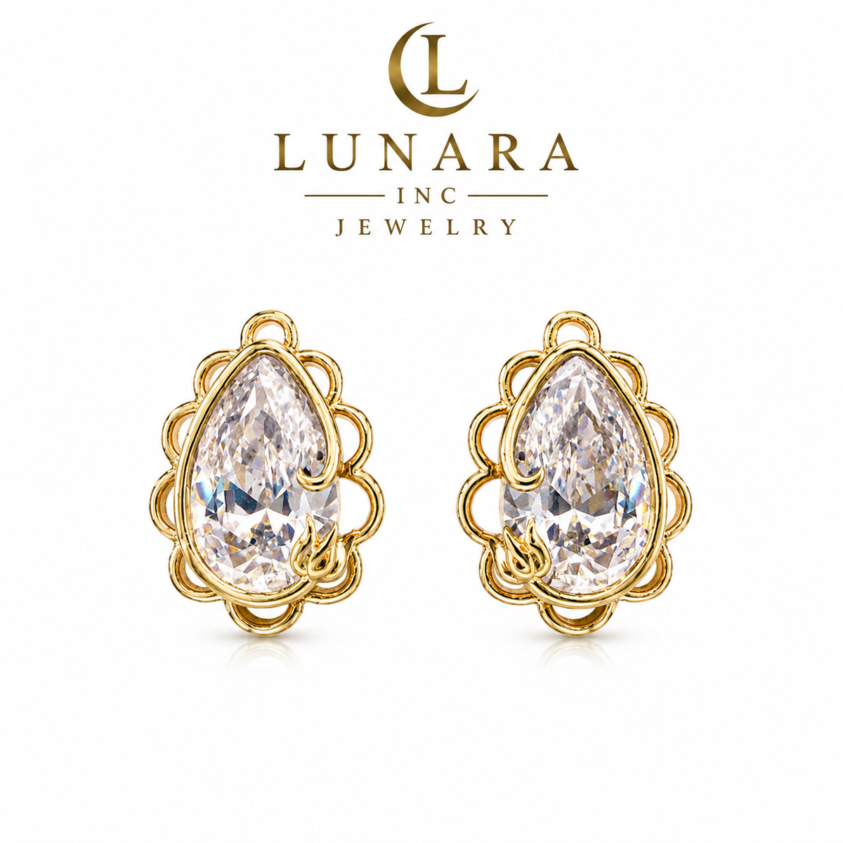 ✨ Crystal Teardrop Filigree Earrings