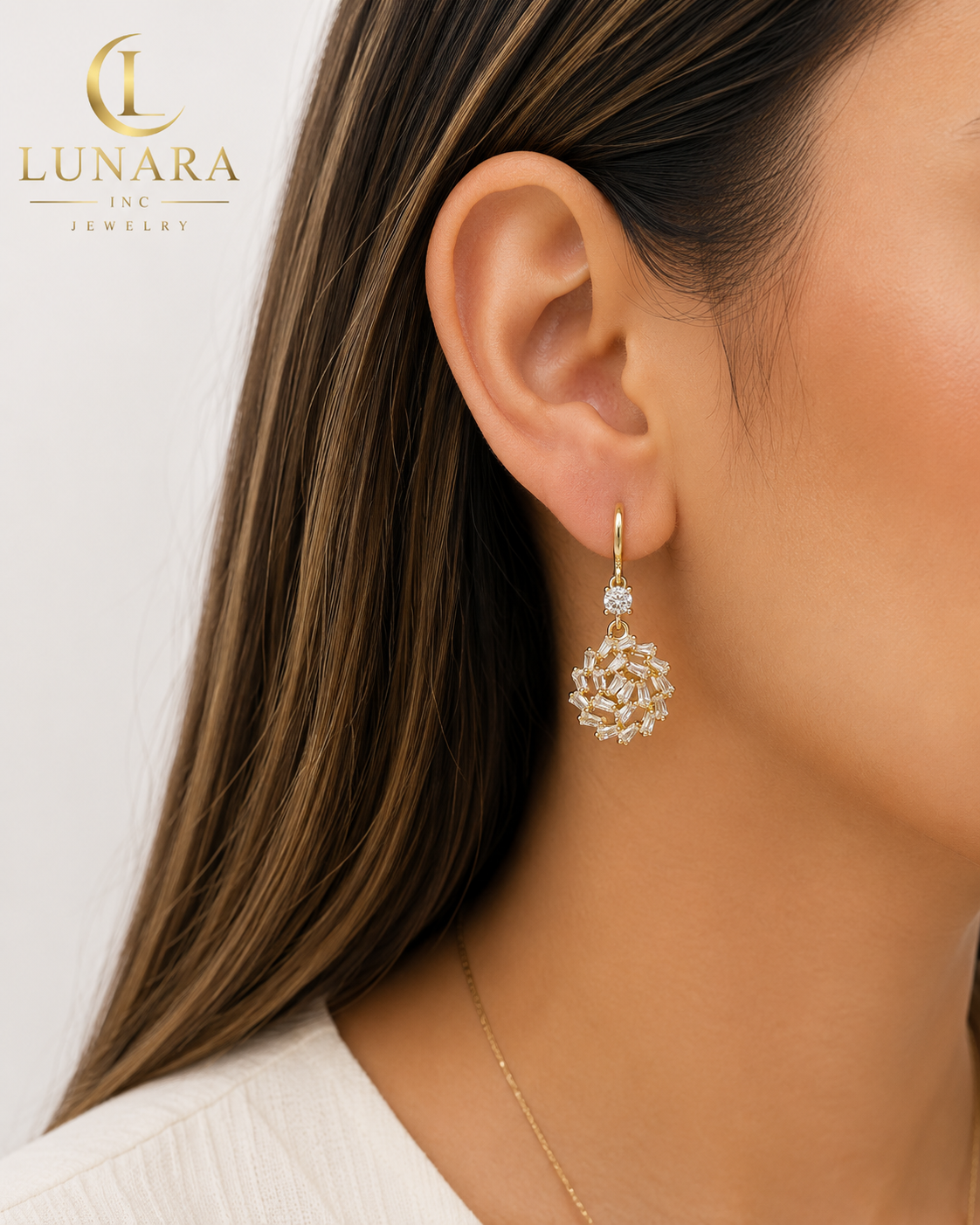Radiant Baguette Blossom Drop Earrings
