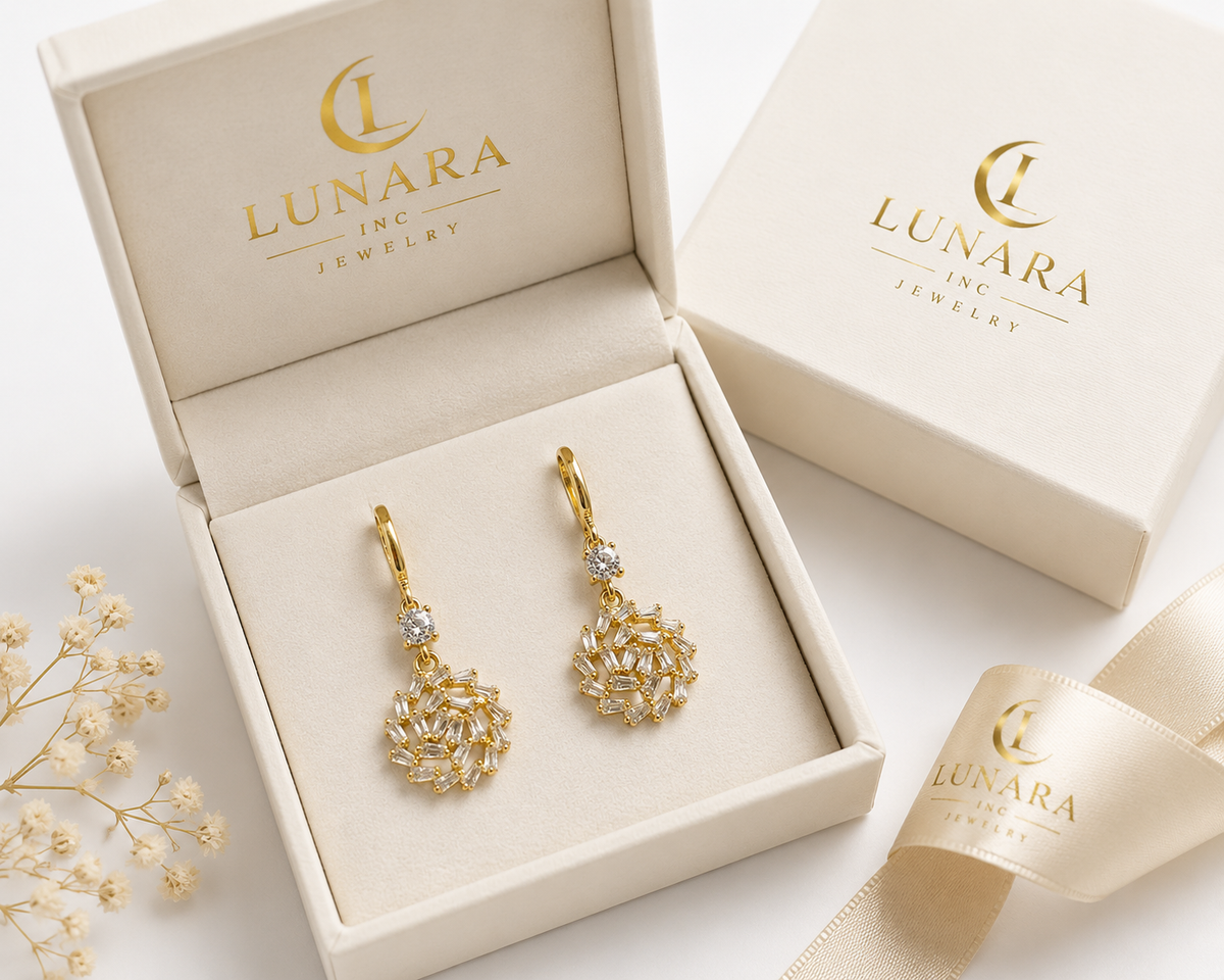Radiant Baguette Blossom Drop Earrings